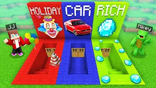 JJ And Mikey FOUND HOLIDAY, CAR, RICH BASES in Minecraft Maizen