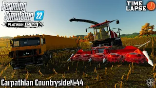 Постройка СИЛОСНОГО БУРТА и ЗАГОТОВКА СЕЧКИ | FS22 | Carpathian Countryside - Timelapse #44