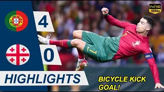 Portugal vs Georgia 4-0 | Uefa EURO 2024 | Ronaldo Bicycle kick Goal!! Highlights & Goals -ilustrasi