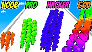 Runner Pusher 3D - NOOB vs PRO vs HACKER vs GOD