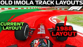 DRIVING the OLD IMOLA F1 GP TRACK LAYOUTS