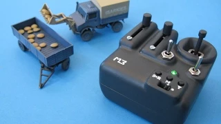 3D-printed Micro RC Truck "Unimog" and Transmitter (1/87)