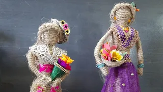 jute doll making using plastic bottle and jute rope/jute crafts