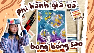 Vẽ phi hành gia và bong bóng sao | Beisme