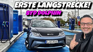 BYD Dolphin ERSTE Langstrecke! 550 km Autobahn Test mit dem China Elektroauto.