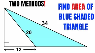 Find Area of the Blue Triangle without Trigonometry | Important Geometry skills explained