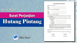 Cara Membuat Surat Perjanjian Hutang Piutang di MS Word