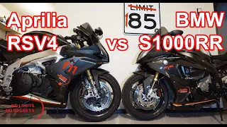 BMW S1000RR vs APRILIA RSV4 1100 Factory or RSV4 RR Base COMPARISON Review