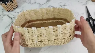 DIY Crafts | I made this beautiful basket from paper twine and recycled materials