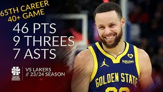 Stephen Curry 46 pts 9 threes 7 asts vs Lakers 23/24 season
