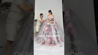 FLORAL DRESS DESIGN BY #CHUNGTHANHPHONG MẪU THIẾT KẾ TỪ HOA VÀ 2 TIẾNG THỰC HIỆN LIÊN TỤC