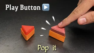 How to make MINI origami PLAY BUTTON TOY no glue - ( origami pop it, origami fidget toy )