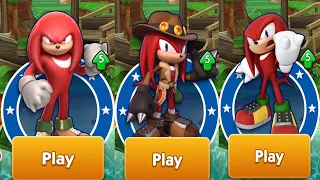 Sonic Dash - Movie Knuckles vs Knuckles vs Treasure Hunter Knuckles - All 52 Characters Unlocked