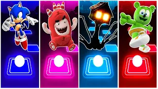 Sonic 🆚 Oddbods Fuse 🆚 Spider House Head 🆚 Gummy Bear . 🎶 Who Is Best?