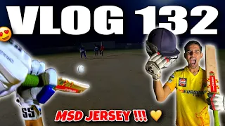 Wearing MS DHONI Official Match Jersey😍| 30/3 to 180+ RUNS🔥| T20 Night Match Vlog