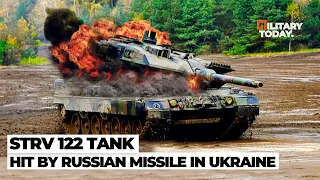 Terrifying Moment !! Ukrainian Strv 122 Tank Destroyed by Russian Missile Attack