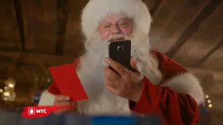 Реклама Samsung Galaxy S6h от МТС с дедом Морозом