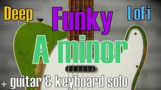Deep Funky LoFi Guitar & Piano Backing Track Jam in A minor + guitar solo + keyboard solo