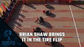 2017 World's Strongest Man | Brian Shaw Brings it in the Tire Flip