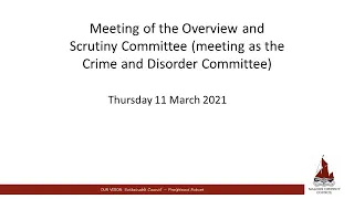 11/03/2021 - Overview and Scrutiny Committee (meeting as the Crime and Disorder Committee) meeting