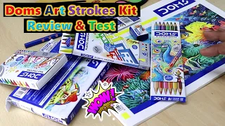 Doms Art Strokes Kit Review & Test | Oil Pastels | Plastic Crayons | Bi-Color Pencils | Wax Crayons