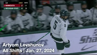 Artyom Levshunov (MSU5) | All Shifts | Michigan State vs. Minnesota (NCAA) | 01 27 2024