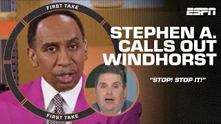 WINDY, STOP ❗ STOP IT ‼️ - Stephen A. CALLS OUT Windhorst for his Lakers-Warriors take | First Take