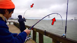 Landing GIANT Fish In Rough Conditions! Winter Season Fishing!