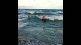 Little kid surfing funny