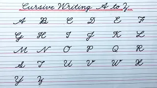 Cursive writing capital and small letters a to z | Cursive letters abcd | Cursive handwriting abcd