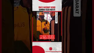 Önce nasihat verdi sonra ceza kesti... Sis farıyla gezen genç trafik polisine yalvardı...