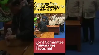 Results of Joint Session of Congress Official Canvassing for President and VP Prior to Proclamation