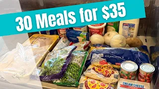 30 Meals for $35 | Fast and EASY Budget Friendly Meals I Emergency Grocery Budget Meal Plan