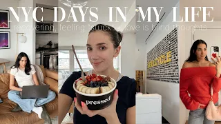 VLOG: NYC days in my life! recovering, cleaning, feeling "stuck" + love is blind s6 thoughts..