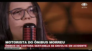 Ônibus de cantora sertaneja se envolve em acidente