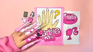 [Paper diy] Barbie nail blind bag tutorial | asmr 바비걸 네일 블라인드백 종이놀이