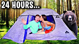 LIVING IN A TENT FOR 24 HOURS! *OVERNIGHT*