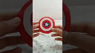 DIY Mini Magnetic CAPTAIN AMERICA SHIELD (Cardboard) #shorts