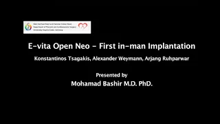 E-vita Open NEO: First In-Man Implantation