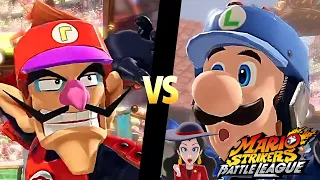 Mario Strikers Battle League Team Waluigi vs Team Luigi in Royal Castle