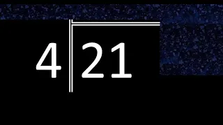 Dividir 21 entre 4 division inexacta con resultado decimal de 2 numeros con procedimiento