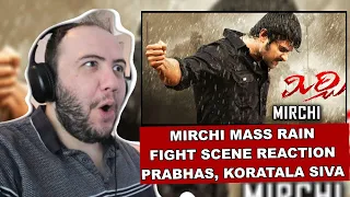 Mirchi Movie Mass Rain Fight Scene Reaction | Prabhas | Koratala Siva  | Producer Reacts తెలుగు 🇮🇳