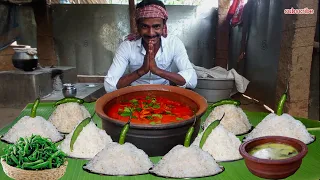 8-Plate White Rice,mutton curry, Green Chilli 🌶 Mutton soups Eating Challenge