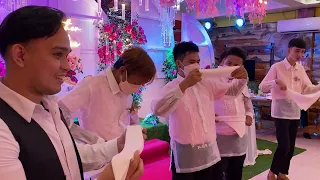 MASAYANG GARTER TOSS || JOMARI AND RICA WEDDING || PANTOMINA SA NABUA || KASALAN TV