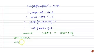 The number of values of `theta` satisfying the equation `sintheta+sin5theta=sin3theta` such tha...