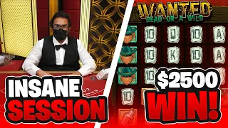 INSANE BLACKJACK SESSION + $2.5K WIN ON WANTED DEAD OR A WILD!!