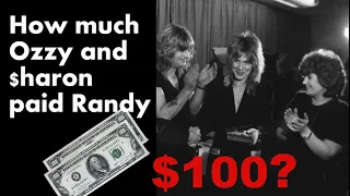 How much Ozzy and Sharon paid Randy Rhoads