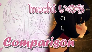 Inochi by AZKi (Original & 2024 ver.) [Side by Side Lyrics Comparison]