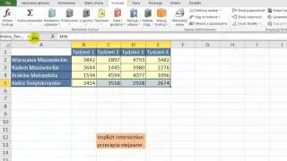 Kurs Excel 2010 - Nazywanie zakresów i przecięcie niejawne - porada 1