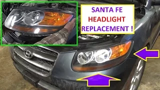 Headlight Removal and Replacement on Hyundai Santa Fe 2006 2007 2008 2009 2010 2011 2012